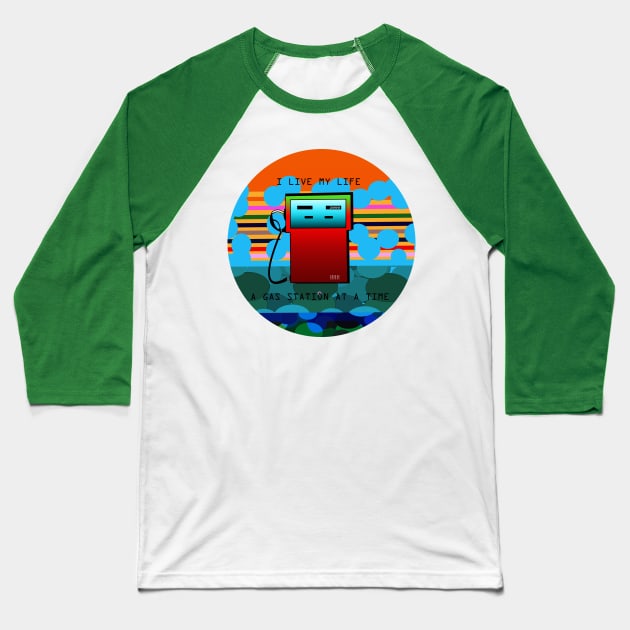 Gas Station Baseball T-Shirt by momomoma